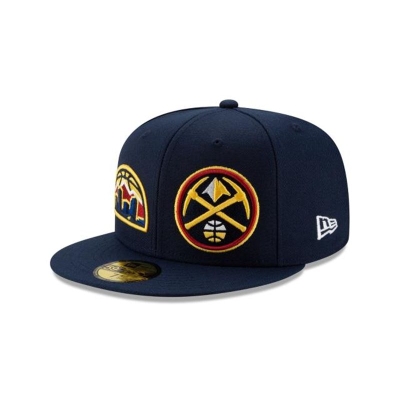 Denver Nuggets Gorra | New Era NBA Double Hit 59fifty Fitted Cap Mexico - Azules